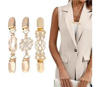 HABNI 3 Pcs Clips Pour Cardigan Boucle D'Écharpe En Alliage De Zinc Vintage Clips Pour Vêtements Pour Femme Et Fille 3 Styles Or