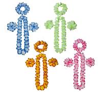 HABNI 4 Ensembles Collier De Fleur Hawaien Guirlande Fleurie Hawaienne Collier Àfleur Tahitien Hawai Tropical Anniversaire Decoration Décor Fete Hawaien Multicolore Carnaval Avec Bandeau Et Bracelet