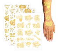 HABNI 4 Feuilles Tatouages Temporaires Mariage Evjf Faux Autocollants La Mariée Team Mariée Tatouages Ephémères Tattoos Étanche Décoration Pour Enterrement De Vie De Jeune Fête Cadeau
