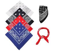 HABNI 4 Pièces Bandanas Foulard Cheveux Paisley Bandeau de Cheveux Fichu Mouchoir Unisexe 4 Couleurs 55 x 55 cm Bandeaux de Cyclisme pour Hommes et Femmes