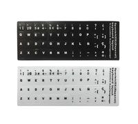 HABNI 6 Étiquettes De Clavier Espagnol - Autocollants De Remplacement Noir/Blanc Mat - Compatible Avec Pc Portable, Clavier Standard Et Apple