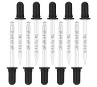 HABNI 8 Pièces Compte-Gouttes de 1ml, Pipette Verre avec Mesures Pipettes Compte-Gouttes avec Tête en Caoutchouc Pipette en Verre pour Médicaments Huiles Essentielles - Volume Total : 5ml