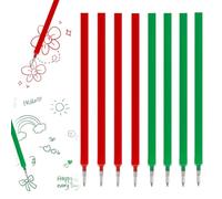 HABNI 8 Pièces Recharge Stylo Gel Effaçable, Compatibles avec Legami, Recharges Effaçables de Couleur, Pointe 0,7 mm, Hauteur 13 cm, Encre Thermosensible,Emballage Simple(4 Rouge+4 Vert)