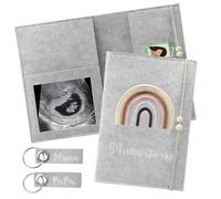 HABNI Étui Pour Livret Sanitaire En Feutre Porte Livret Sanitaire Pour Bébé Pour Ranger Des Images Ultrasoniques Passeport Vaccinal Cadeaux Pour Femmes Enceintes Couverture Allemande
