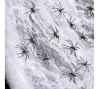 HABNI Halloween Toile D'Araignée Décoration, 200G Toiles D'Araignée Avec 60 Fausses Araignées Pour Halloween Décoration Prop Pour Hallowee Fête Effrayante Pour Votre Fête D'Halloween