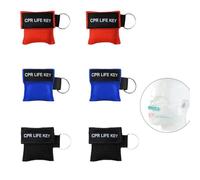 HABNI Kit Premier Secours, Lot De 6 Masques Cpr - Porte-Clés - Masque Respiratoire Léger - Protection Bouche À Bouche - Taille Long5Cm, Large5.5Cm.