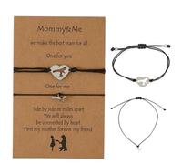 HABNI Lot De 2 Bracelets De Rentrée Scolaire, Bracelets D'Amitié Dinosaures, Cadeau Fetes Des Mere Anniversaire Femme Ado Fille Original Idee Coeur Bijoux