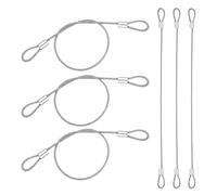 HABNI Lot De 6 Câbles Acier Inoxydable Avec Boucles, 30 Cm X 2 Mm, Câble De Sécurité Robuste Pour L'Extérieur, Voyage, Antivol De Vélo Pour Éclairage De Bagages