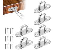 HABNI Lot De 6 Platines À Œil,Pontet Inox, Acier Inoxydable,Diamètre Fil 5 Mm, Dimensions Platine 45X15Mm, Aux Normes De Sécurité, Muni De Vis