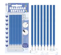 HABNI Lot de 8 Recharge Stylo Gel Effaçable Bleu, Compatibles avec Legami, Bleu Recharges Effaçable, Pointe 0,7 mm, Hauteur 13 cm, Encre Thermosensible, Emballage Blister, Bleu Vif