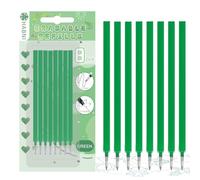 HABNI Lot de 8 Recharge Stylo Gel Effaçable, Compatibles avec Legami, Vert Recharges Effaçable, Pointe 0,7 mm, Hauteur 13 cm, Encre Thermosensible, Emballage Blister, Vert