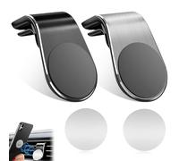 HABNI OcioDual Support Porte Téléphone Voiture Noir Magnétique Universel avec Prise d'air Type L Aimant Grille Aeration 360