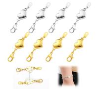 HABNI Porte Monnaie Femme Superposition Fermoirs Ensemble Deux Trois Brins Fermoir À Ressort Séparateur Démêlant Collier Connecteur 8 Pièces Argenté Et Doré Standard