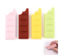 HABNI Stylo Gel Effaçable avec Gomme en Silicone, 4 Pièces en Forme de Chocolat pour Encre Thermique