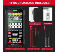 HABOTEST HT127 multimètre numérique 600V 10A DC testeur de courant de tension ca capacité Ohm Diode multimètre NCV Hz testeur de fil sous tension - Type HT127B