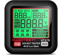 HABOTEST HT97D Testeur numérique de prises Test de tension Détecteur de prises EU Test de fuite intelligent Testeur de phase multifonctionnel