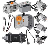 Habow 10Pcs Power-Function Technic-Motor Kit. Incloud Remote Control Battery Box, Receiver, Extension Wire, Light Cord, Control Switch, Compatible with mainbrands. MOC Building Block Technic-Parts.