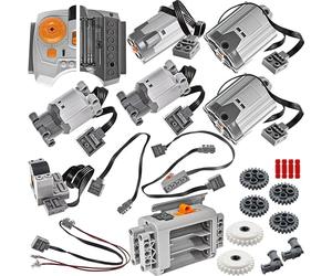 Habow 24pcs Power-Function Technic-Parts Kit M/L/XL Motor Remote Control AA-Battery-Box-8881 Receiver Extension-Wire Light Switch Compatible avec Marques de Blocs de Construction Grand Public Kit.