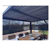 Habrita - Abri De Jardin Bioclimatique Avec Rideaux Manuels 10.80 M2 Gris Anthracite - Per 36r30r Bi Gris