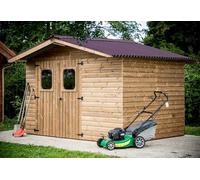 Habrita Abri de jardin en bois d’épicéa traité Therma - 7,58 m² - THE 3224.02 N