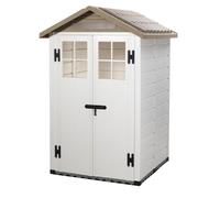 HABRITA-Abri de jardin en résine beige Foresta Evo - 137 x 144 x 214 cm