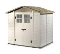 HABRITA-Abri de jardin en résine beige Foresta Evo - 181 x 220 x 216 cm