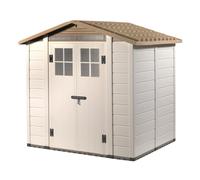 HABRITA-Abri de jardin en résine beige Foresta Evo - 230 x 262 x 220 cm