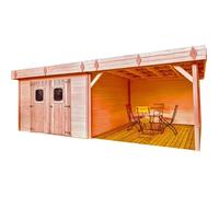 HABRITA Abri emboîté - 28 mm - Avec toiture en bac acier - 20,64 m²