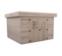 HABRITA Abri emboîté - 28 mm - Avec toiture mono pente, toiture en bac acier 14,75 m²