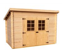 Abri madriers massifs 4.59 m² bois naturel ch3019.02n