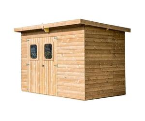 HABRITA Abri panneaux - 19 mm - Toit mono pente en bac acier galvanisé - 6,45 m²