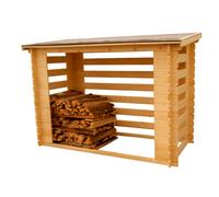 Generique Abri de jardin range-bûches fermé en bois - 4 stères - 236x119x167 cm