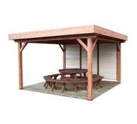 Habrita - Auvent Ombra Toit Plat Avec Ventelles Mobiles Sur 1 Côté G