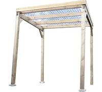Carport bois toit plat 4 m² pour moto ou voiture sans permis C432498