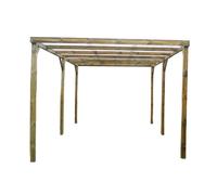 Habrita Carport en Bois de Pin Traité avec Couverture en PVC 15 m² - CAR 3051A2