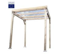 Habrita - Carport autoclavé toit plat économique avec couverture surface 4 m2 - CAR2020TA Habrita Foresta