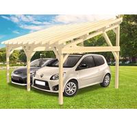 Habrita Carport Bois Contrecollé Monopente 15° 2 Voitures 5x6m - FR 5060 ST