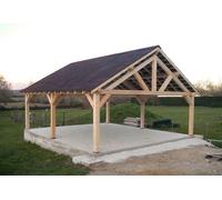 Habrita Carport double en bois avec bardeau bitumé 6 x 5 m - AB 6050 BM