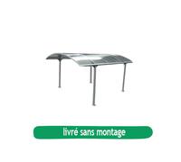 HABRITA-Carport en aluminium toit arrondi en polycarbonate livré