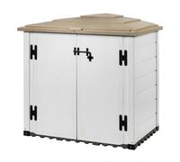 habrita coffre de jardin résine 1100l beige/marron boxevo100