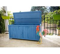 Coffre de rangement lasuré bleu box1355