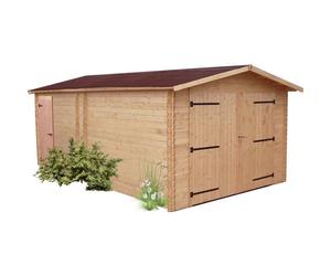 HABRITA Garage emboîté - 28 mm - Avec toiture en plaques ondulées - 20,98 m²