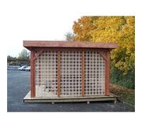 Habrita - HABRITA - Auvent OMBRA -Toit plat - Treillage bois sur 1 côté G