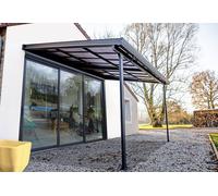 Habrita Pergola adossée aluminium et toiture polycarbonate amovible 12,04 m² - TT 3040 CL