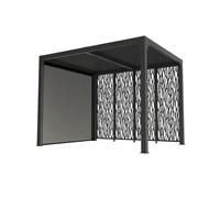 Habrita Pergola bioclimatique alu 7,2 m² - store latéral et moucharabieh - PER 24R30M BI