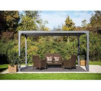 Habrita Pergola bioclimatique autoportée lames orientables manuelles 11 m² - PER 3630 BI