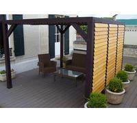 Habrita Pergola bioclimatique bois autoportée 12,20 m² - Toiture + façade - VT 3436