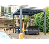 Habrita Pergola Bioclimatique Lames Orientables en Aluminium 7,2 m² Anthracite - PER 2430 BI
