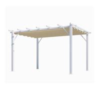 Pergola 100 % aluminium blanc/toile écru