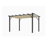 Habrita Pergola aluminium PER4030GE autoportante manuelle 4 x 3 m gris anthracite et beige écru
